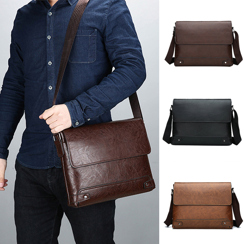 Leather Work Bag Laptop - Aktentasche für Herren, PU-Leder, Boston, Pendeln,