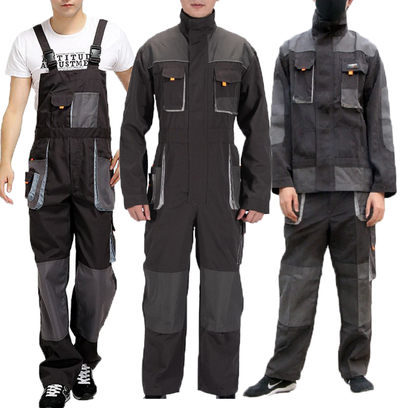 Leather Work Overalls - Latzhose für Herren, Arbeitsoverall für Mechaniker,