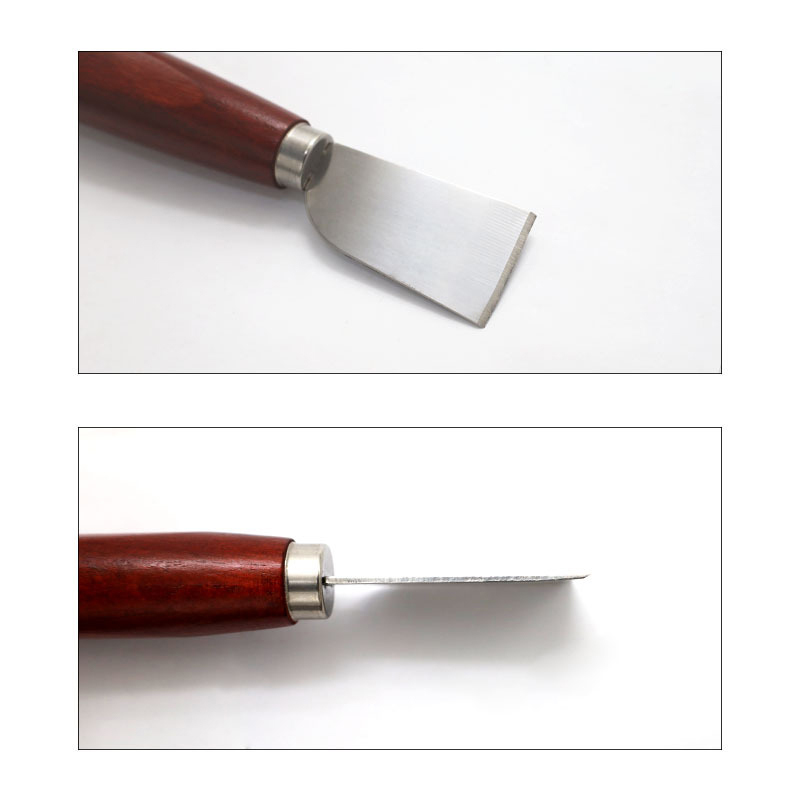 Leatherwork Knife - Neues DIY-Lederhandwerkszeug mit Holzgriff, Edelstahl-Lederschneidemesser, Lederschaufelmesser