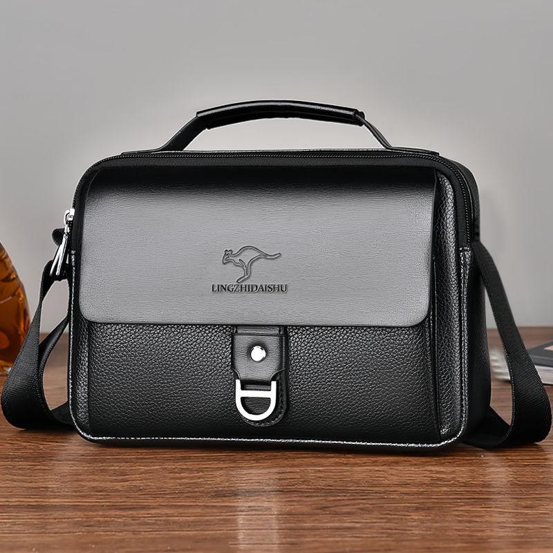 Leather Work Bag Laptop - Langlebige, Verschleißfeste Zweifarbige Geschäftstasche Modische Aktentasche