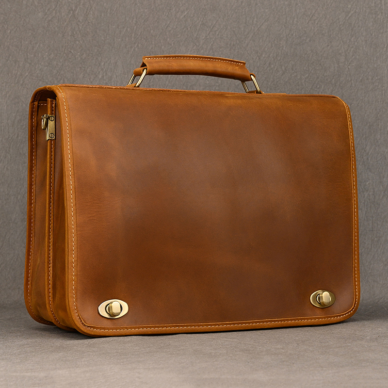 Leather Work Bag Laptop - Anpassen der Echt leder Laptop tasche