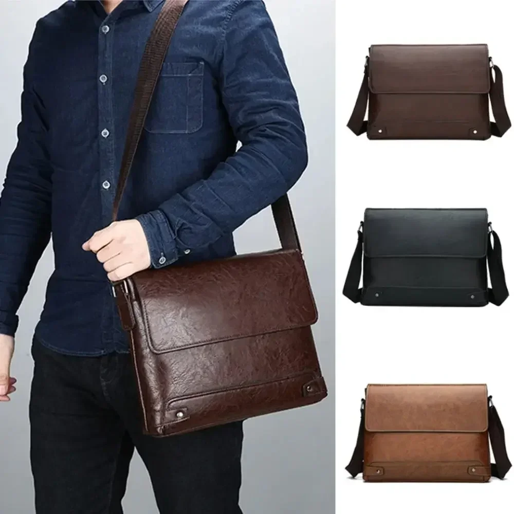 Leather Work Bag Laptop - Aktentasche für Herren, PU-Leder, Boston, Pendeln,