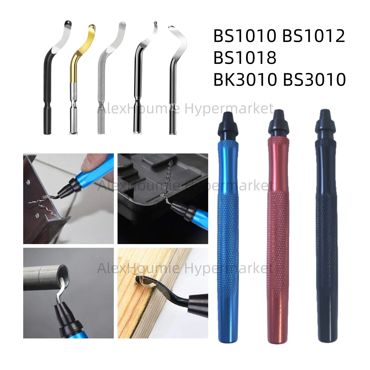 Swivel Knife Tool - Entgratungswerkzeugsätze mit Metallgriff und BS1010-Klingen, Entgratungswerkzeug,