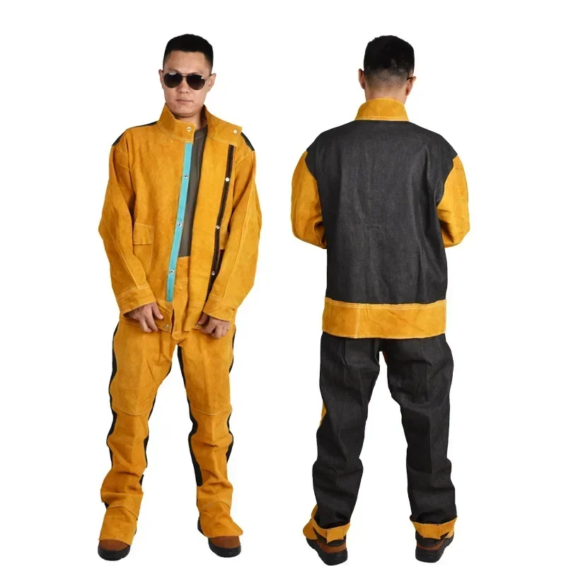 Leather Work Overalls - Arbeitsplatz Sicherheits kleidung Rindsleder Schweiß arbeit