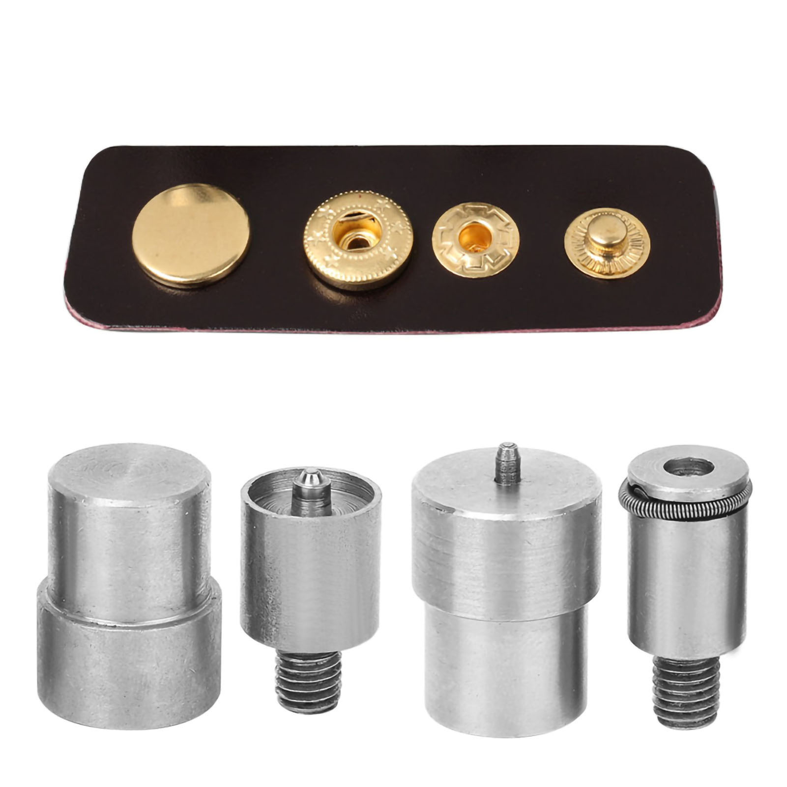 Leatherwork Hand Press - 4-teiliges Edelstahl-Druckknopf-Formen-Ersatzset für 831 Handpressmaschine Professionelle
