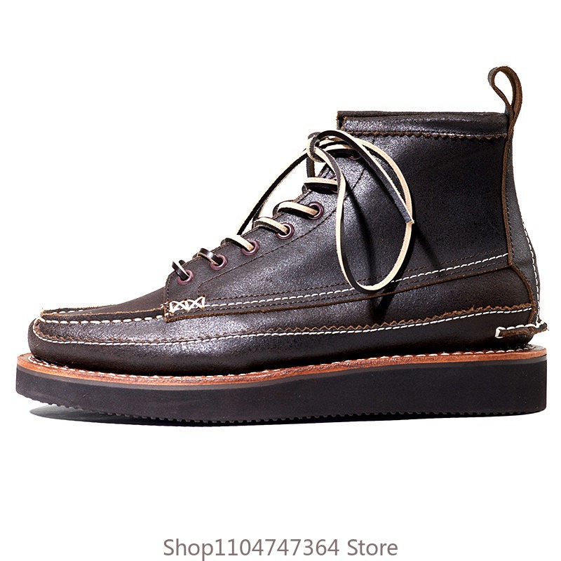 Leatherworking Classic - Amerikanische Retro-Klassiker High-Top-Schuhe für Herren, handgefertigte