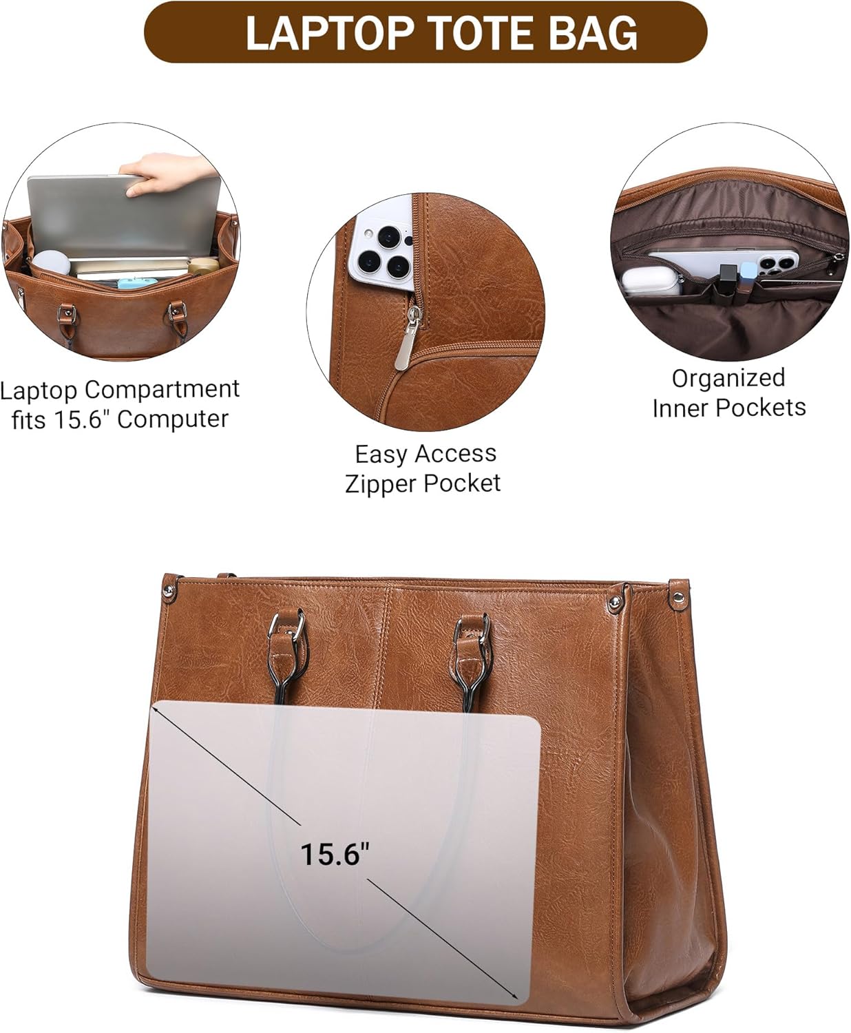 2-in-1 Laptop-Tragetasche mit  – Leather Work Bag Laptop Bewertung und Preis