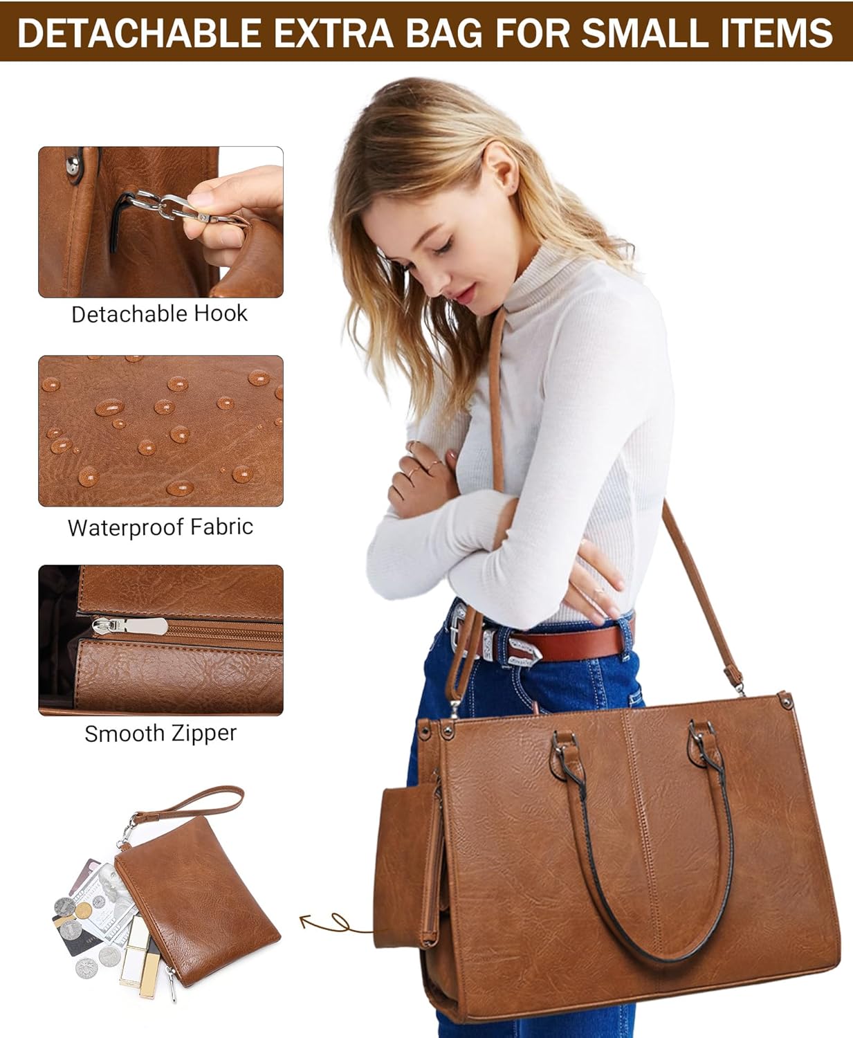 2-in-1 Laptop-Tragetasche mit  – Leather Work Bag Laptop Bewertung und Preis