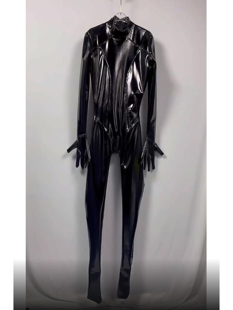 Wet Look PVC Catsuit Shiny PU  – Leather Work Overalls Bewertung und Preis