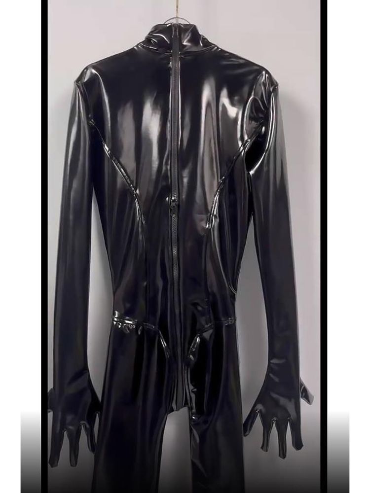 Wet Look PVC Catsuit Shiny PU  – Leather Work Overalls Bewertung und Preis