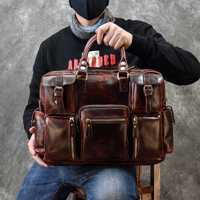 Männer echte leder aktentasche – Leather Work Bag Laptop Bewertung und Preis