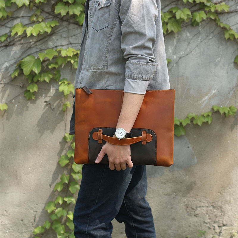 Vintage handgefertigte Herren- – Leather Work Bag Laptop Bewertung und Preis