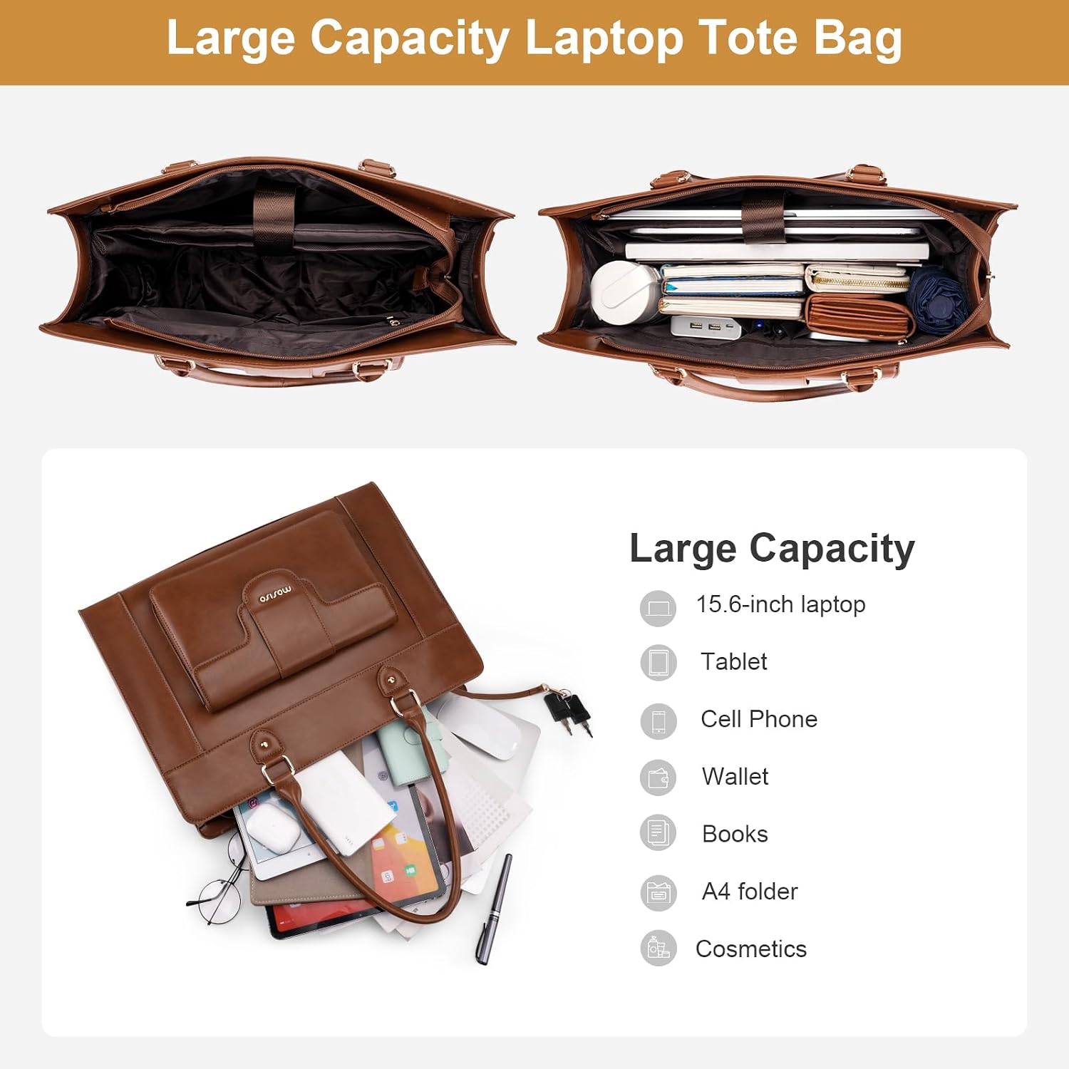 MOSISO Laptop-Tragetasche für  – Leather Work Bag Laptop Bewertung und Preis